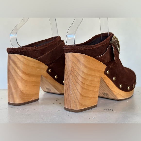 Steve Madden Hilde Brown Suede Wood Mule Clogs Women's Size 8.5 M - Picture 5 of 10